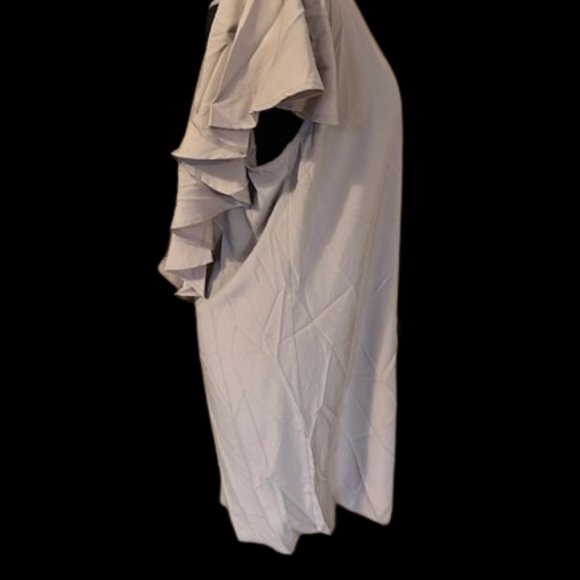 Taupe Open Low Back with Ruffle Midi Dress - Picture 4 of 12